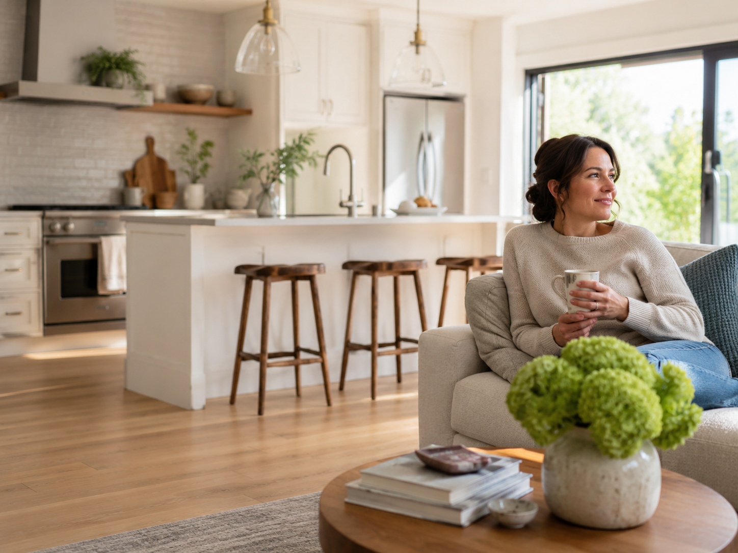 Relaxed homeowner enjoying a clean and comfortable home