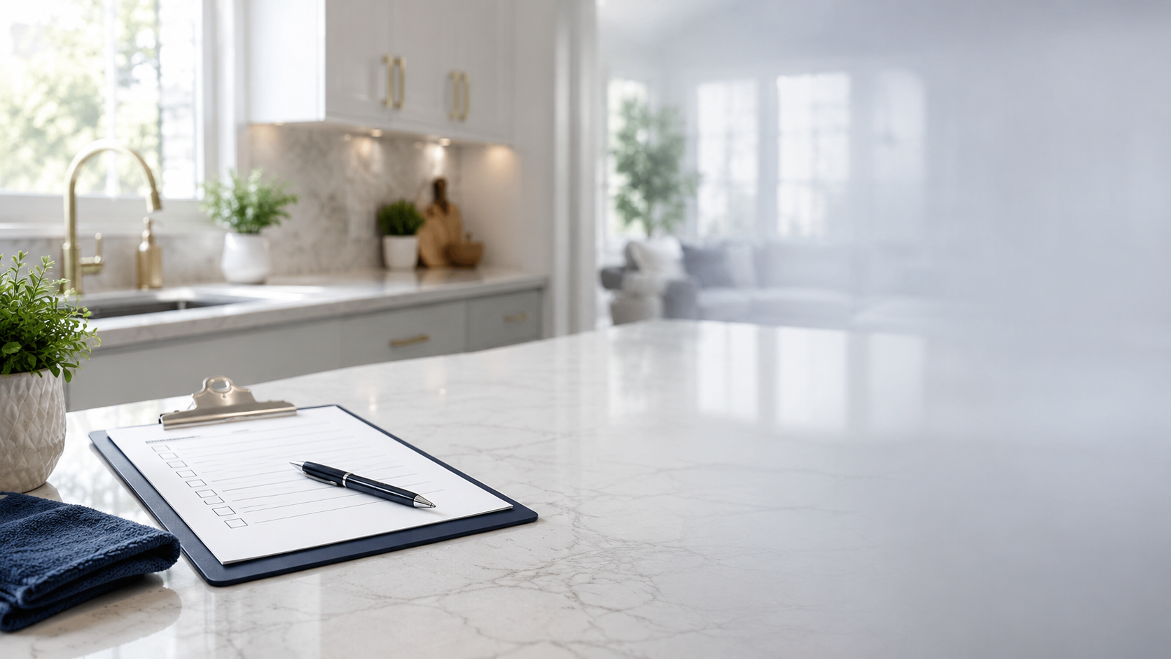More Than Clean quality checklist in a clean kitchen